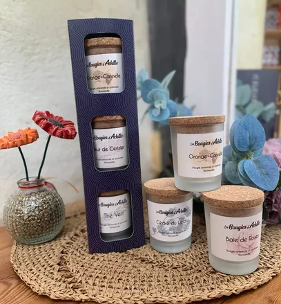 Coffret au choix 3 bougies 70gr - 20 heures