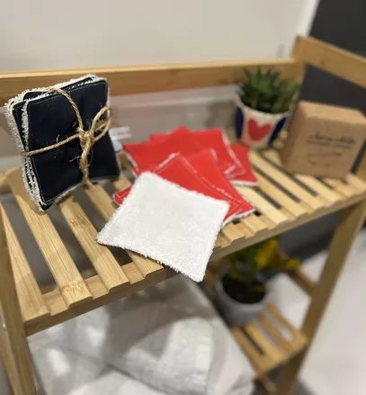 Lot de 6 lingettes carrées 10x10cm